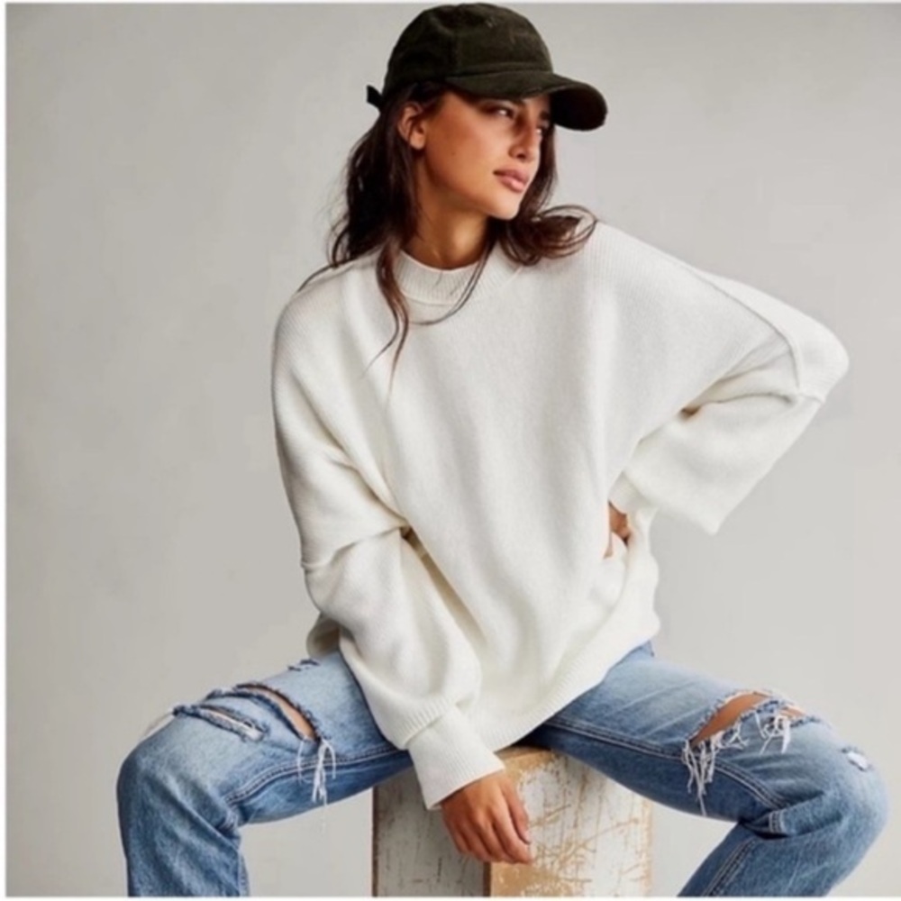 Free People Easy Street Tunic Sweater White
